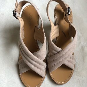 J.Crew Suede and Leather Block Heel Sandals